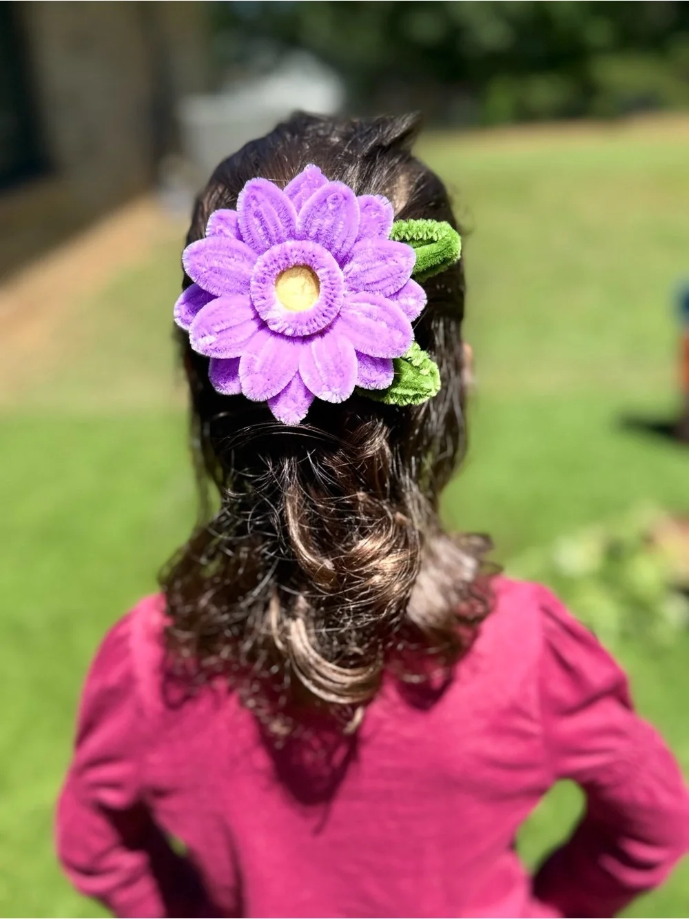 Purple Flower Hair Clip for Kids by